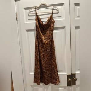 SEN Revolve Shopbop cheetah slip maxi dress silk satin
